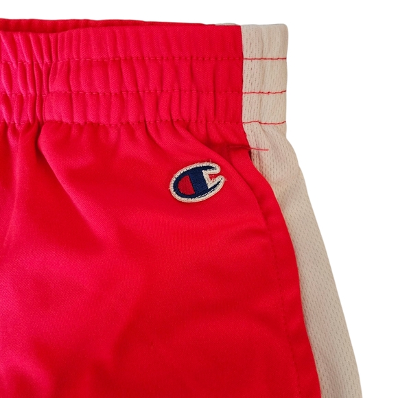 Champion Boys Red White Athletic Sporty Logo Shorts, Size M - Picture 2 of 6
